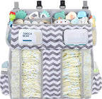 Accmor Changing Table Diaper Organizer, Hanging Diaper Caddy Organizer Stacker for Cribs Changing Table Playard Wall Baby Essentials Storage, Stripe
