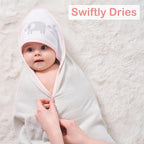 Viviland Baby Towels and Baby Wash Cloths Set Hooded Baby Towels Baby Wipes Absorbent Bath Face Towels Burp Cloths or Face Towels for Girl Boy 6-Pack Size 28 x 28 Inch(Elephant)