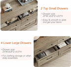 WAMPAT Set of 2 Kids Dresser with 12 Drawers, 2-in-1 Baby Dresser for Bedroom & Kids Room, Rustic Chests & Dressers Wooden Closet Organizer for Children's Bedroom, Grey