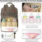 Diaper Bag Backpack Tote for Women Large Capacity, Baby Bag with Insulated Pockets Multifunctional Diaper Bags For Baby Girl Boy Waterproof Baby Bags For Boys Girls Maternity Bag khaki Brown