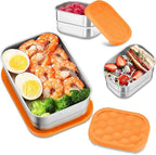 HaWare Stainless Steel Lunch Box for Kids, Leak Proof Food Storage Containers with Silicone Lids, Portable Sandwich Containers, Easy Open Snack Box for School & Daycare, Dishwasher Safe (8oz*2+25oz)