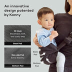 Konny Baby Carrier Hip Seat, Dual Support IHDI Certified with Two Safety Pads, Adjustable Wraps Sling Wearable One Size Fits All, Baby Essentials for 6 to 48 Months up to 44 lbs -Charcoal