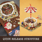 Travelling Circus Lighting Building-Bricks Set - The Wild West Show 1962 Pcs Collection Display Set for Adults and West Lovers