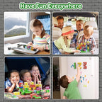 Magnetic Building Blocks Travel Toys for Kids Ages 4-8, Toddler Magnetic Cubes STEM Learning Set with Iron Storage Box – Portable Construction Toys for Boys Girls 3-5