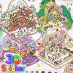 DIY 3D Sticker Scene，8 Sets Pack（600+） Large-Sized, Reusable Sticker Book, Cute Sets for Free Combination, Waterproof for Anywhere, Crafts Party Favors Birthday Gift