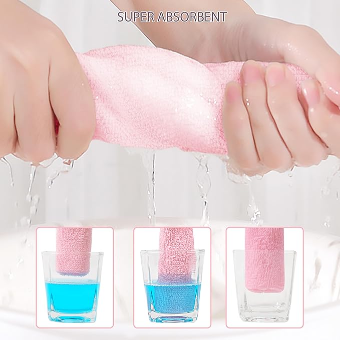 12 Pack Baby Washcloths 100% Cotton - Small Terry Wash Cloths 8" x 8" Soft Face Washcloth for Hand Body Sensitive Skin Thin Absorbent Wipes for Newborns Infant