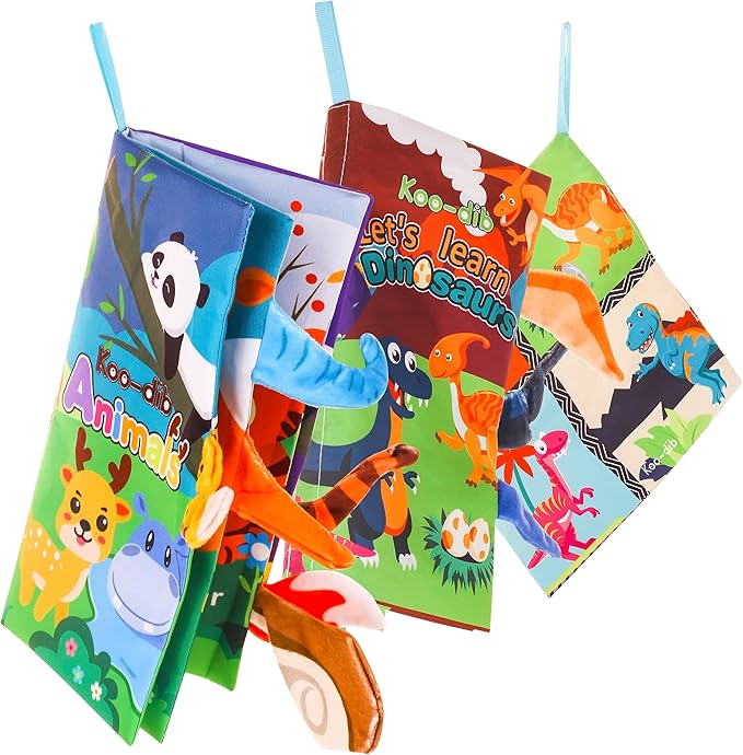 3 Pcs, Baby Books 0-6 Months, Crinkle Books for Babies, Touch and Feel Books for Infants, Infant Tummy Time Toys 0 6 9 Months, Sensory Toys for Babies, Baby Books