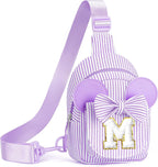 Small Crossbody Bag - Birthday Gifts for 3 4 5 6 7 8 Year Old Girls, Birthday Gifts for Daughter Sister, Initial Cross Body Bags for Girl Sling Bag School Supplies for Kids Girls (Purple M)