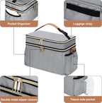 Breastmilk Cooler Bag with 6 Ice Pack, Wearable Breast Pump Bag Compatible with Willow, Elvie, Medela & Momcozy M5/S12 Pro Pumps & Accessories for Work, Travel and Family Use Grey