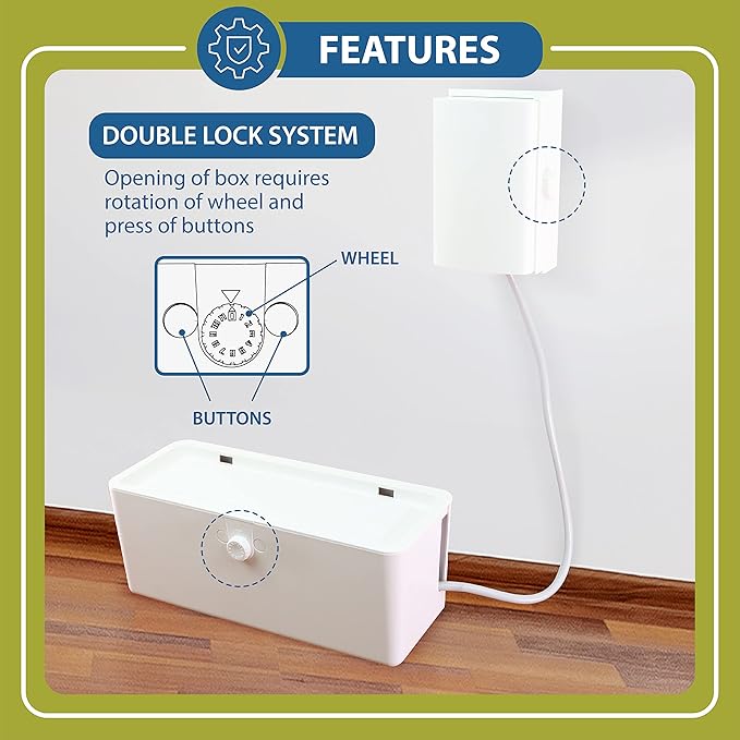 Power Strip Cover and Outlet Cover Box - Effectively Baby Proofs Power Strip on Floor or Wall, Protects Small Hands & Fingers, Cover Box and Outlet Cover Box