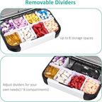 Fullicon Large Pill Organizer with 8 Compartments, Moisture Proof Travel Pill Box with Removable Divider, Daily Pill Container with Lables, Pill Case for Vitamin, Fish Oil, Supplement (Black)