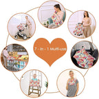Multi-use Carseat Canopy Cover - Breathable Breastfeeding Covers, Car Seat Covers for Babies, Stroller Canopy Cover (Mix Floral)