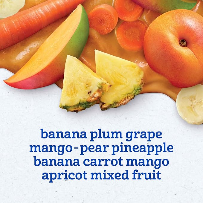 Gerber Stage 2 Baby Food, Tropical Adventure Puree Tubs, No Added Colors or Flavors, Baby Puree, Variety 32-Pack