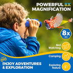 Binoculars for Kids, Toys for 3-12 Year Old Girls and Boys, Bird Watching Hiking 4 5 6 7 8 9 Year Old Girl Boy Christmas Birthday Gifts, Outdoor Toys for Kid Set with Magnifying Glass & Compass