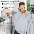 Nursing Cover & Baby Nursing Poncho,Multi Use Breastfeeding Cover for CarSeat Canopy, High Seat Cover, Stroller Cover, Shopping Cart Cover,Nursing Scarf for Boy and Girl by Kefee Kol (Grey)