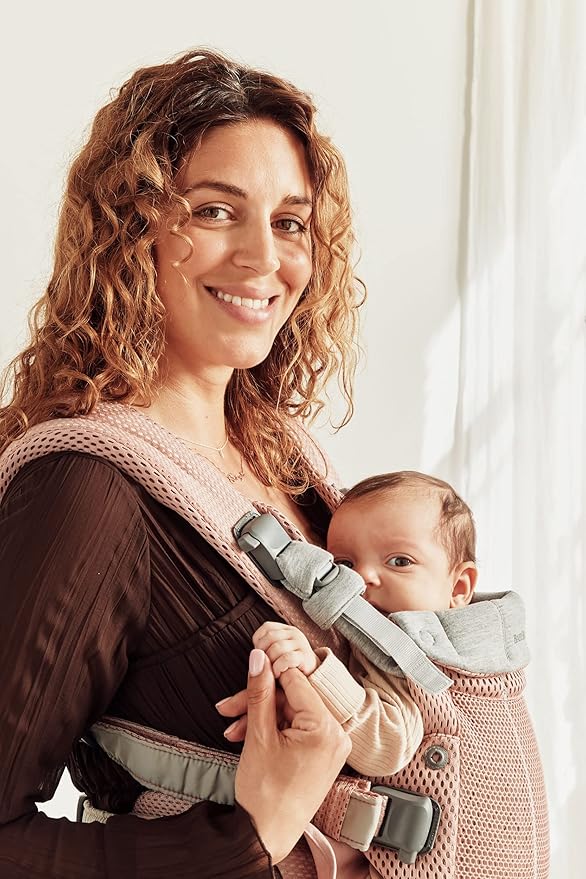 BabyBjörn Baby Carrier Harmony, Dusty Pink, 3D Mesh | 3-in-1 Ergonomic Baby Carrier; Newborn, Facing-in, Outward-Facing, and Back Carrying Positions Supported (7-40 lbs), Newborn to Toddler