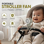 Portable Mini Travel Stroller Fan - Battery Operated, Clip On, Small, Handheld, Rotating, Rechargeable, Personal Fan with Flexible Tripod, 3 Speeds for Baby Crib, Bed Car, Seat Treadmill