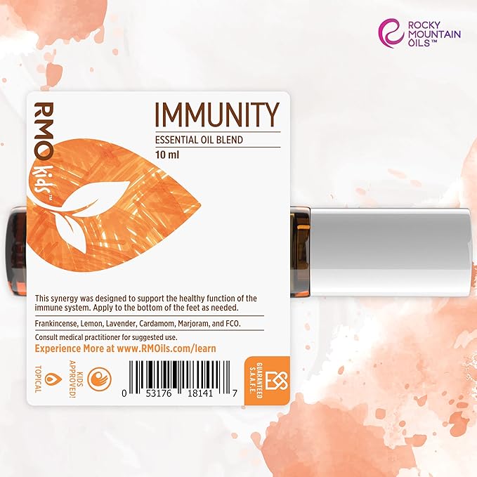 Rocky Mountain Oils Kids Line Immunity Essential Oil Roll On with Essential Oils - Kid Aromatherapy Oil - Booster for Kids - 10ml