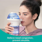 opove Nasal Irrigation System, Sinus Rinse Kit with 1 Nose Cleaner & 15 Salt Packets, Self-Cleaning & Automatic Waste Collection, Rechargeable Sinus Rinse Bottle for Relieving Nasal Discomfort