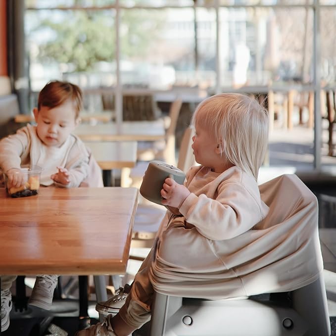 mushie Silicone Snack Cup | Spill Proof Food Container for Toddler and Baby (Dried Thyme)