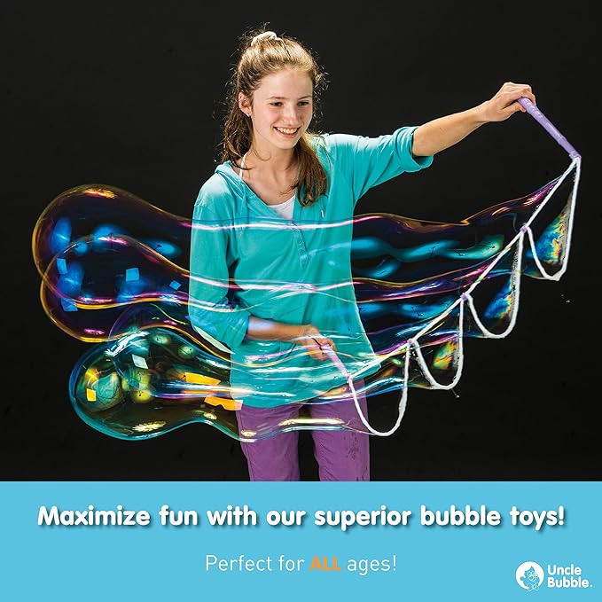 Uncle Bubble Concentrated Bubble Solution (up to 12L/3.2 Gallons) Regular Bubbles for Bubble Machine, Bubble Gun, Bubble Wands, Bubblw Mower, Bubble Juice Refill. Make 6L/1.6 Gallons for Giant Bubble