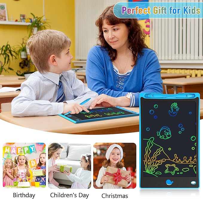 Hockvill LCD Writing Tablet for Kids 8.8 Inch, Toys for Girls Boys Drawing Pad for 3 4 5 6 7 Year Old Kids Toys, Children’s Day Gift Toddler Doodle Board Travel Essentials, Birthday Gift for Children