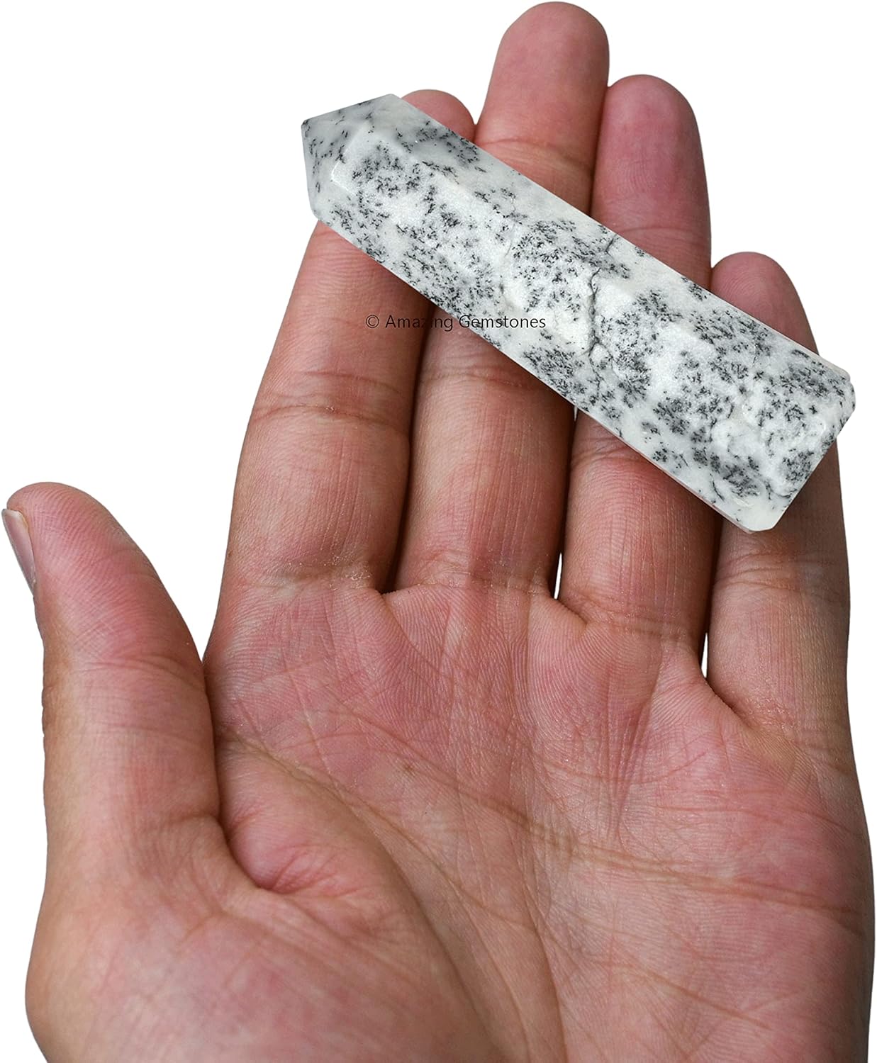 Amazing Gemstone Dendrite Opal Crystal Towers - Natural Healing Crystal Point Obelisk for Reiki Healing and Crystal Grid (2 Inch to 3 Inch)