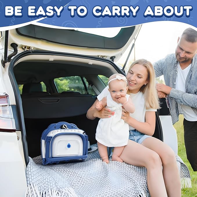 Baby Bathtub,Collapsible Baby Bath Tub with Thermometer & Soft Floating Cushion,Portable Travel Baby Bathtubs for Newborns to Toddlers 0-36 Months(Bear Gray)