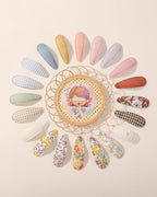 40 Pcs 2.2 In Baby Hair Clips for Girls Handmade Floral Print Snap Toddler Hair Accessories for Girls Baby Toddlers Kids Teens