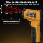 Infrared Thermometer Gun,SQECH Laser Thermometer Gun -58℉～1112℉(-50℃～600℃),Non-Contact Temperature Gun with Adjustable Emissivity&Color Backlight for Cooking, Pizza Oven,BBQ,Fridge,Engine,HVAC(Yellow)