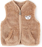 Baby Boys Girls Fleece Vest Zip Up Cute Bear Jackets Fuzzy Fall Winter Warm Clothes Newborn Outwear for Toddler Infant