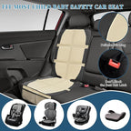 Car Seat Protector for Child Car Seat, 2 Pack Baby Car Seat Covers with Mesh Pockets & Non-Slip Backing 600D Durable Seat Protector Under Baby Car Seat for Car Back Seat (Beige, Large)