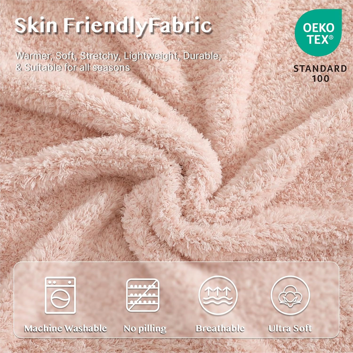 WRENSONGE Throw Blanket Cationic Dyeing Pink Soft Cozy Fluffy Warm Hand Made Weave Throw Blankets for Couch, Sofa, Chair, Bed, Camping, Picnic, Travel Lightweight Bed Blanket - 60"*80"