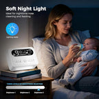 Nasal Aspirator for Baby, Baby Nose Sucker with 9 Suction Levels, Electric Nose Suction for Baby with Night Light, Can Play Lullabies, Equipped with 3 Food-Grade Silicone Nozzles and Tweezers (White)