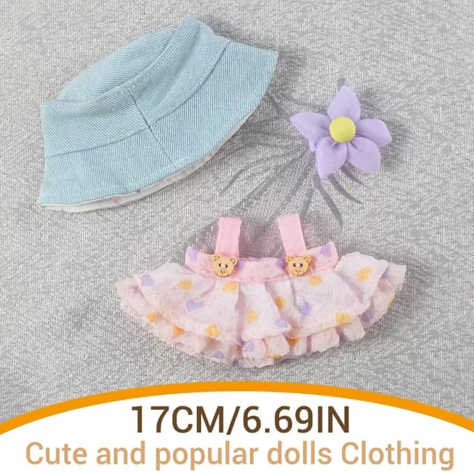 17CM Collectible Doll Clothes.17cm Mini Doll Clothing Set.Exquisite Handmade.Suitable for Small Collectible Dolls.Multiple Styles Available (Dresses/Casual Wear/Holiday Outfits) (NO Doll)(Style E)