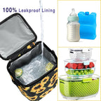 Breastmilk Cooler Bag with Ice Pack Fits 4 Baby Bottles Up to 9 Ounce Insulated Baby Bottle Bag Breast Milk Cooler on The Go with Strap Baby Bottle Cooler Bag for Nursing Mom Daycare or Travel