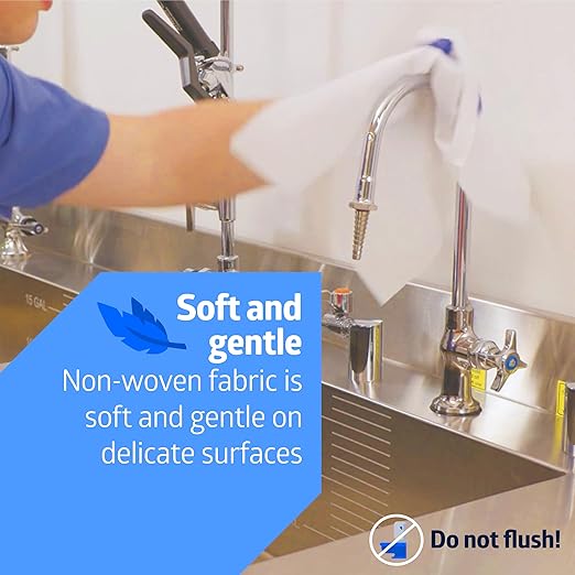 Medline Absorbent Wipers+ Disposable Heavy Duty Dry Wipes, 12" x 13" (90 Count, 12 Pack)