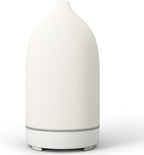 Essential Oil Diffusers,Handmade Ceramic Aromatherapy Diffuser for Room and 9 Colors Night Light for Home,Auto-Off (White)