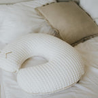 Organic Cover for Nursing Pillow • Premium Quality 100% Cotton Oeko-Tex Standard • Cover for Breastfeeding and Bottle Feeding Pillow • Soft and Breathable • Only Cover (Cream waffle)