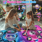 Dance Mat Toy Gift for Kids ages 3-12, Dancing Music Playmat with 12 Key, Large Size (59*38 in), Double User Challenge Game Christmas Birthday Gift for Girls Boys 5 6 7 8 9 10 11 12 Year Old