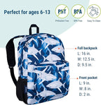 Wildkin 16-inch Kids Backpack – Durable, Padded & Spacious School Bag for Boys & Girls - Sharks