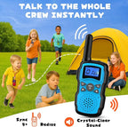 Wishouse Walkie Talkies for Kids Adults Rechargeable 4 Sets with 2 USB Chargers|4X3000mAh Batteries|Lanyards|Family Walky Talky Long Range for Hiking Camping|Xmas Birthday Gift|Boys Girls Present
