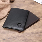 Polare Luxury RFID Blocking Leather Passport Holder Travel Wallet For Men and Women (Black with AirTag Slot)