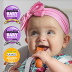 TalkTools ITSY Tiny Silicone Spoons – Twin Pack Soft Silicone Self-Feeding Training Spoons for Kids & Toddlers, Anti-Choking Flange Guard and Non-Slip Handle (Tangerine)