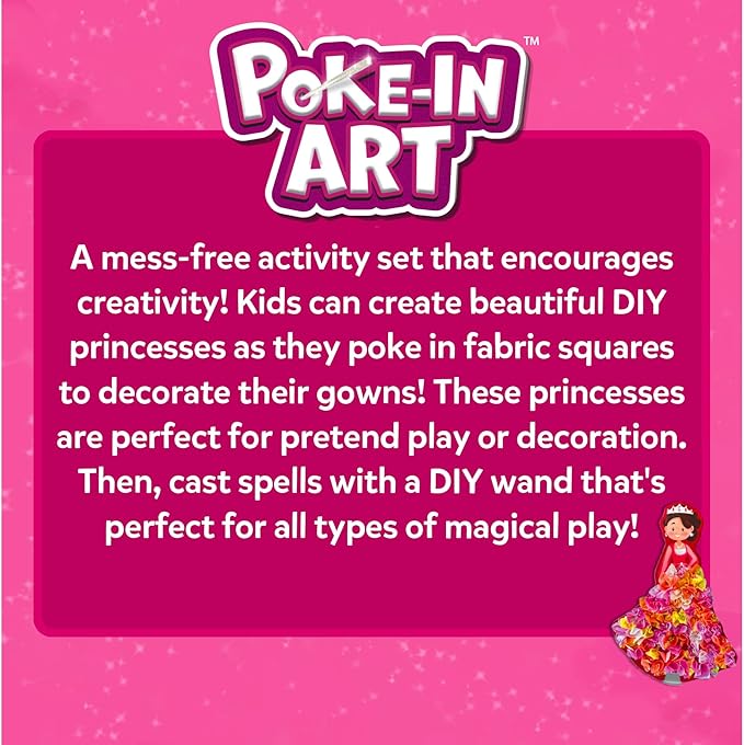 Skillmatics Poke-in Art - Magical Princesses, Mess-Free Fun for Kids, DIY Wood Craft Kits, Creative Activity, Gifts for Girls & Boys Ages 4, 5, 6, 7, 8, 9