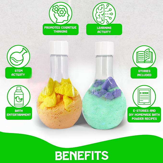 Bath Bombs for Boys with Mini Toy Ducks Inside – Kids Bath Bombs Powder - Bubble Bath for Kids – Bathtime Experiment Kit Mix - Blast of Foam & Colour Surprise – Gift Set of 4