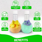 Bath Bombs for Boys with Mini Toy Ducks Inside – Kids Bath Bombs Powder - Bubble Bath for Kids – Bathtime Experiment Kit Mix - Blast of Foam & Colour Surprise – Gift Set of 4