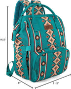 Wrangler Aztec Backpack Organized Daypack Travel Baby Bag with Stroller Strap and Side Bottle Pockets