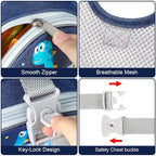 Accmor Toddler Safty Harness Leash, Cute Dinosaur Child Leashes + Reflective Anti Lost Wrist Link, Foldable Baby Walking Harness Pocket Kids Tether Protection for Boys Girls Aged 1-5 to Travel Outdoor