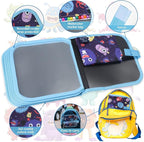 Erasable Doodle Set for Kids - Reusable Magic Drawing Book with 12 Watercolor Pens 14 Page Drawing, Road Trip Car Game Writing Painting Set for Boys and Girls (Monsters)